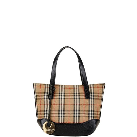Burberry Handbags - Burberry Nova Check Shadow Black Horse Handbag Beige